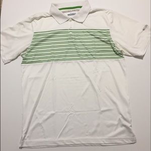 Columbia OmniWick Polo Shirt Mens Sz L White Green